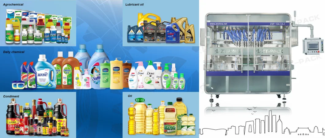 Atomatic Food Bottle Edible Cooking Oil Filler Packaging Capping Labeling Machine (PLC control) Liquid Packing Machine Filling Machinery