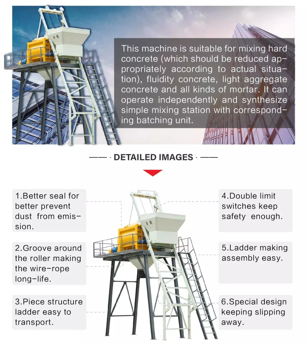 Mixing Dry Plastic Fluid Concrete, Light Aggregate Concrete Mixer Js1000